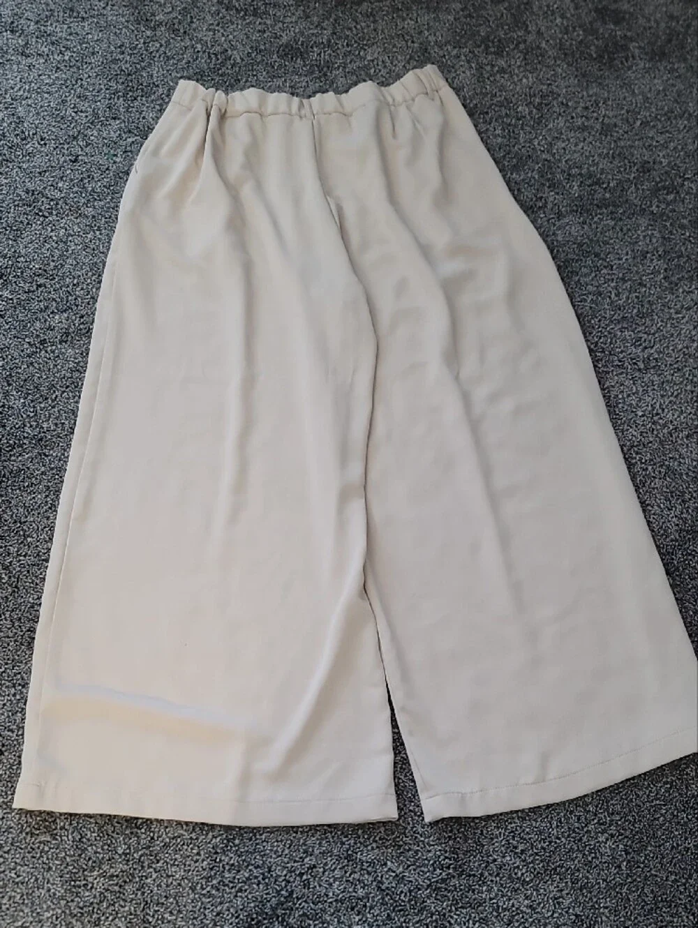 Wide Leg Culotte Pants - Light Cream